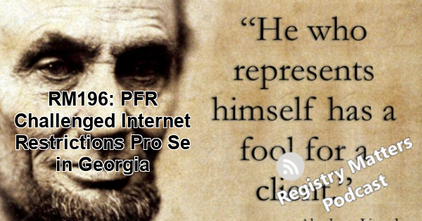 RM196: PFR Challenged Internet Restrictions Pro Se in Georgia